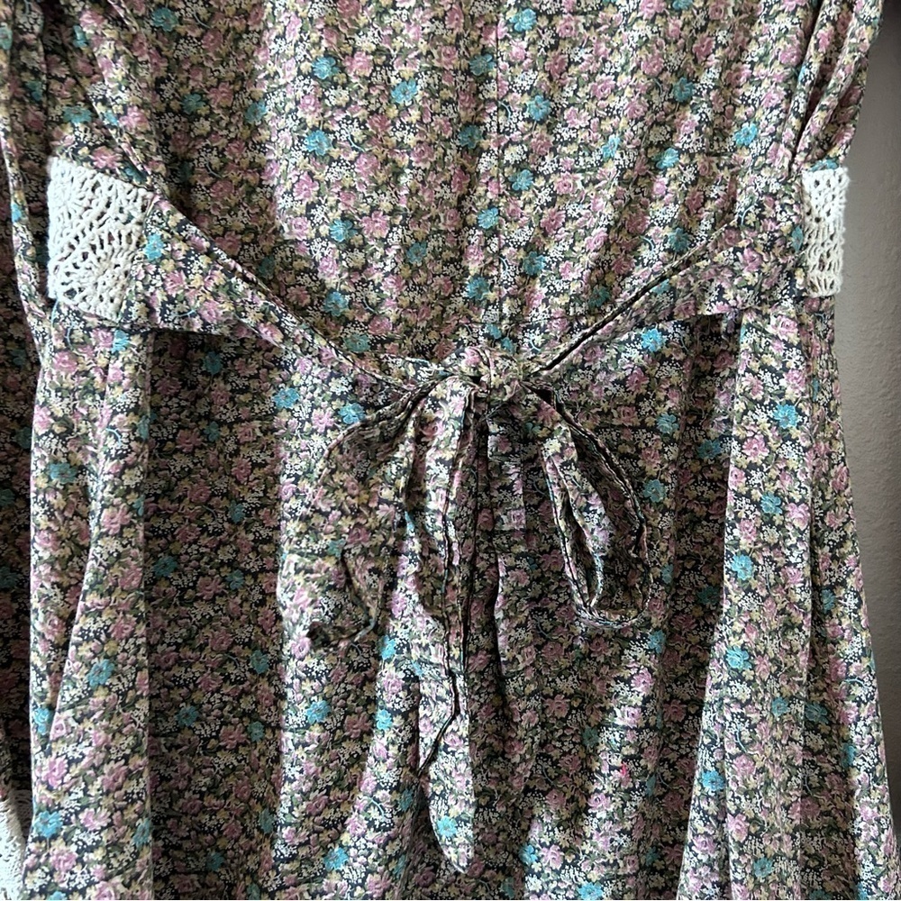 Ralph Lauren Denim Supply women’s Floral Midi Dress Medium Flare Sleeve Cottage - Picture 11 of 14